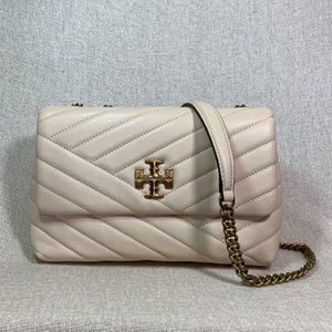Tory Burch New Cream Small Kira Chevron Convertible Shoulder Bag